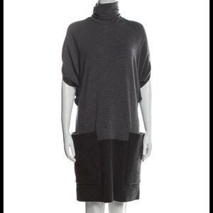 Ter Et Bantine Women’s Dress Virgin Wool Gray Knee Length Quiet Luxury